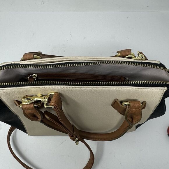 Liz Claiborne Colorblock Satchel Handbag Purse With Shoulder Strap EUC - Picture 8 of 12